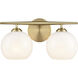 Kimorra 2 Light 15.25 inch Vintage Brass Vanity Light Wall Light